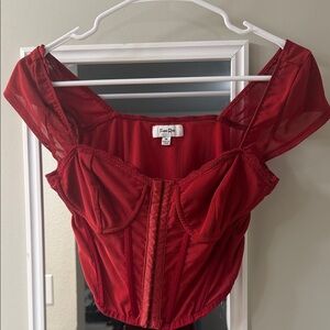 Elegant Red Corset Top